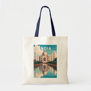 インド イラスト 旅行 アート ヴィンテージ トートバッグ