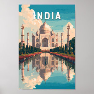 インド イラスト 旅行 アート ヴィンテージ ポスター