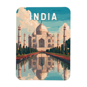 インド イラスト 旅行 アート ヴィンテージ マグネット