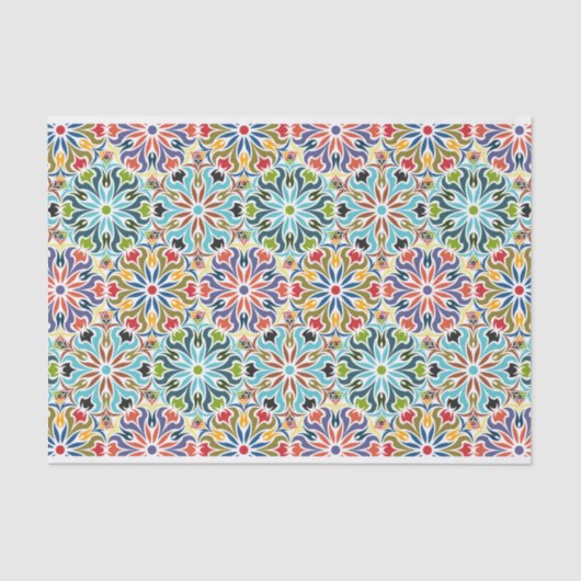 インド インスパイア アブストラクト ジオメトリック パターン デコパージュ 薄葉紙 (正面)