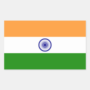 インド/インディアン国旗 長方形シール