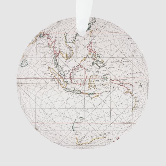 インド|インドネシアの東の海の図表 オーナメント (正面)