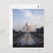 インド、ウッタル・プラデシュ州アグラのTaj Mahal Reflection ポストカード (正面/裏面)