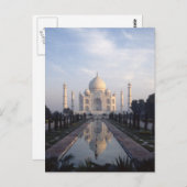 インド、ウッタル・プラデシュ州アグラのTaj Mahal Reflection ポストカード (正面/裏面)