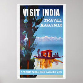 インド・カシミール・ヴィンテージ旅行ポスター ポスター