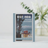 インド・カシミール・ヴィンテージ旅行ポスター ポストカード (スタンド正面)