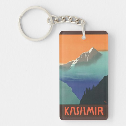 インド(カシミール)旅行ポスターキーチェーン キーホルダー (正面)