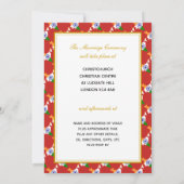 インド·クリスチャン·お祝い結婚ズ·レッド 招待状 (裏面)