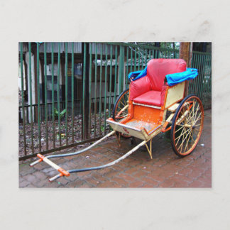 インド、コルカタ（カルカッタ）の手引き人力車 ポストカード