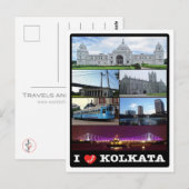 インド – コルカタ – モザイク –  ポストカード (正面/裏面)