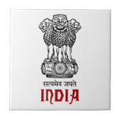 インド-シールか紋章または紋章または紋章付き外衣 タイル (正面)