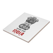 インド-シールか紋章または紋章または紋章付き外衣 タイル (側面)