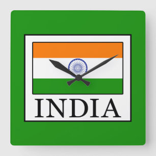 インド スクエア壁時計