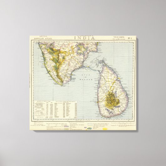 インド、スリランカ キャンバスプリント (正面)