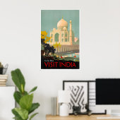 インド タージマハル ユネスコ ビンテージ 旅行 ポスター (ホームオフィス)