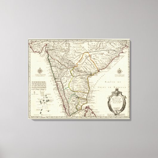 インド、バングラデシュ、アジア キャンバスプリント (正面)