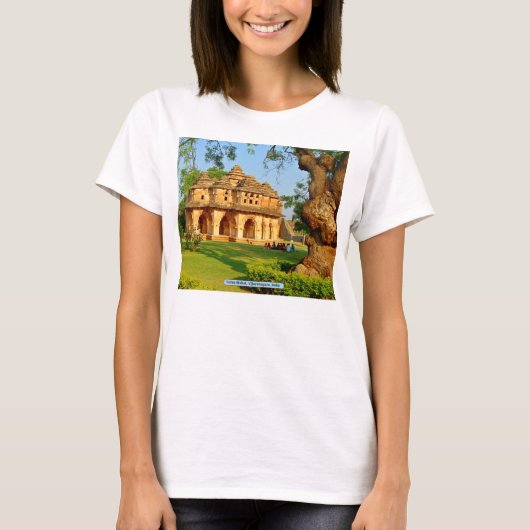インド，ビジャヤナガラ，ロータスマハル Tシャツ (正面)