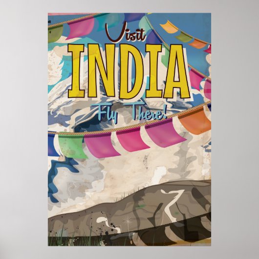 インド ビンテージ トラベル ポスター (正面)