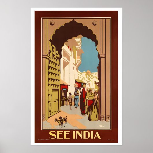 インド ビンテージ 旅行ポスター ポスター (正面)