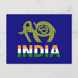 インド, ペイントされた象 ポストカード