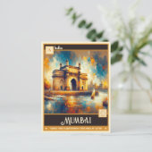 インド,ムンバイ |ヴィンテージ絵画ー ポストカード (スタンド正面)