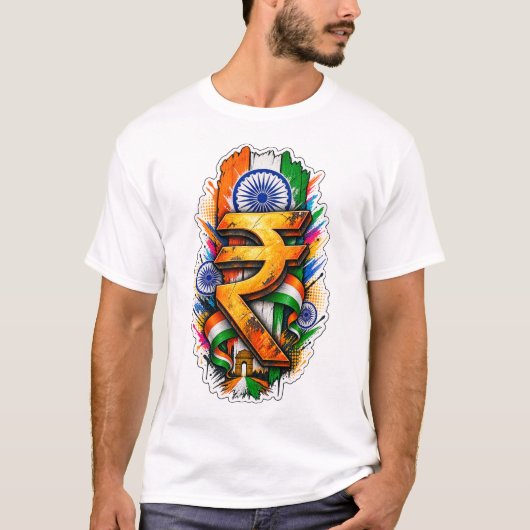 インド・ルピー記号 Tシャツ (正面)