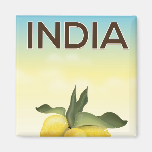 インド レモン 旅行ポスター マグネット (正面)