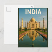 インド - 壮麗なるタージ・マハル ポストカード (正面/裏面)