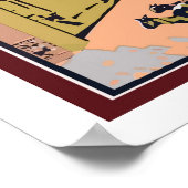 インド、都市の人々の通り、ヴィンテージ旅行 ポスター (角)