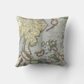 インド| 1592年のヴィンテージの地図 クッション (裏面)