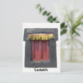 インド、Lah、Ladakh、Gompaウィンドウ ポストカード (スタンド正面)