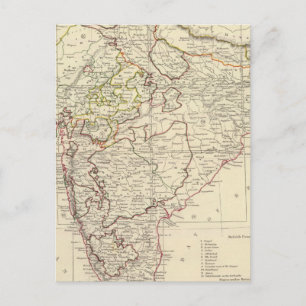 インドXII指数の地図 ポストカード
