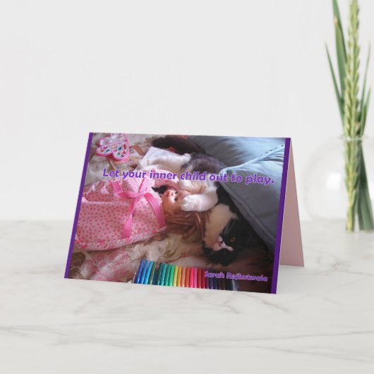 インナーチャイルドを解放しよう!ツイード猫の感謝カード カード (正面)