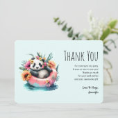 インナーチューブを冷やしたかわいいパンダ サンキューカード (スタンド正面)