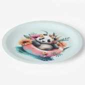 インナーチューブを冷やしたかわいいパンダ ペーパープレート (アングル)