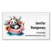 インナーチューブを冷やしたかわいいパンダ マグネット名刺 (正面)