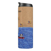 インナーチューブドルフィンで泳ぐ海ネコ タンブラー (回転右)