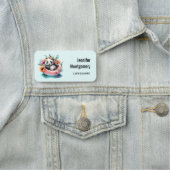 インナーチューブライフガードに身を包むかわいいパンダ 名札 (インサイチュ)