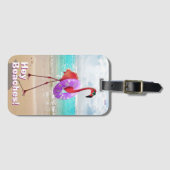 インナーチューブ付きフラミンゴ ラゲッジタグ (正面横)