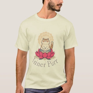 インナーパール瞑想する猫Tシャツ Tシャツ
