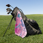 インナーミュージック-フローラスケッチ ゴルフタオル (グリーン)