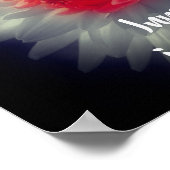 インナー美しいダリアフラワー感動的ワード ポスター (角)