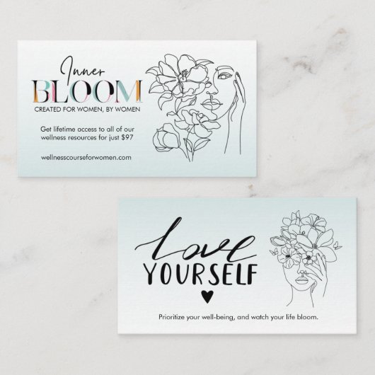 インナー開花ウィメンズウェルネスコースビジネスカード 名刺 (正面/裏面)