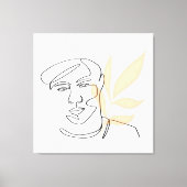 インナー開花 – ボタニカルラインアートポートレート キャンバスプリント (正面)