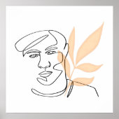 インナー開花 – ボタニカルラインアートポートレート ポスター (正面)