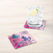 インナー音楽 – フローラスケッチ スクエアペーパーコースター (インサイチュ)