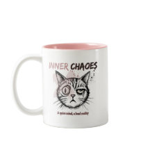 インナー・カオス - アーティスティックな猫のイラスト コーヒーマグ