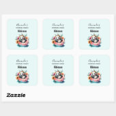 インナー・チューブ・キャンドル事業で子どもをつくるパンダ スクエアシール (シート)