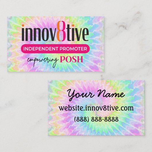 インノフ8ポジティブ絞り染め名刺デザイン 名刺 (正面/裏面)
