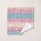 インハレエクスハレドリームビッグやる気を起こさせるパステルグラデーション バスタオルセット (ウォッシュタオル)